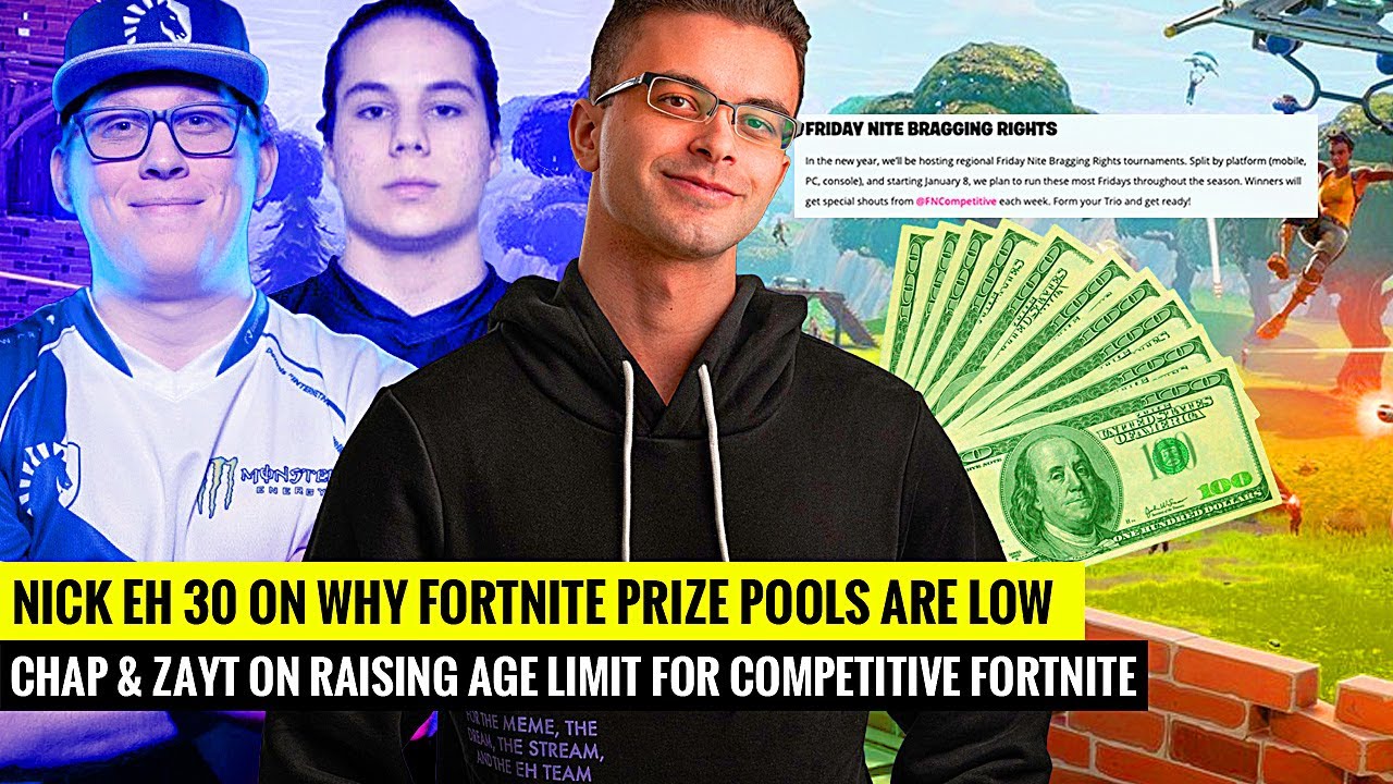 Nick Eh 30 Explains Why Fortnite Prize Pools are Low | Chap & Zayt on Age Limit For Competitive