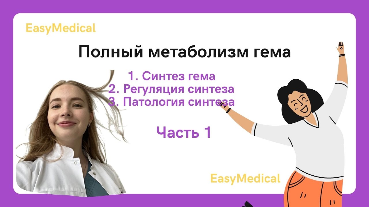 Полный метаболизм гема с синтезом, регуляцией. Порфирии. Часть 1. Биохимия для студентов-медиков