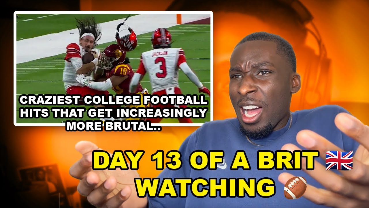 BRITISH Guy SHOCKED Reacting To College Football Biggest Hits For First Time Ever..
