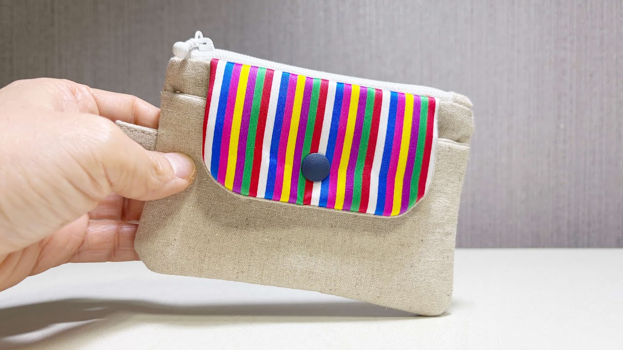 색동 카드 지갑 만들기 | How to make a card wallet with zipper | Sewing Gift Idea