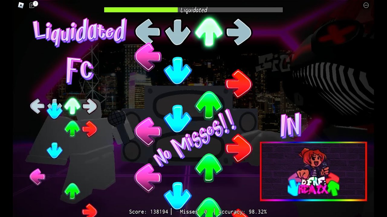 Liquidated NO MISSES! | Basically FNF Remix | #fnf #robloxfnf #basicallyfnfremix #fridaynightfunkin