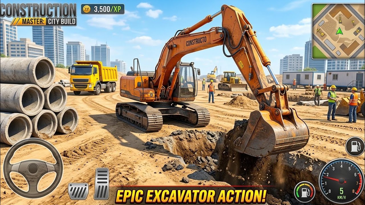 🚜 OUT OF CONTROL Construction Game Simulator 3D - Highway Excavator with JCB - Android Gameplay #3