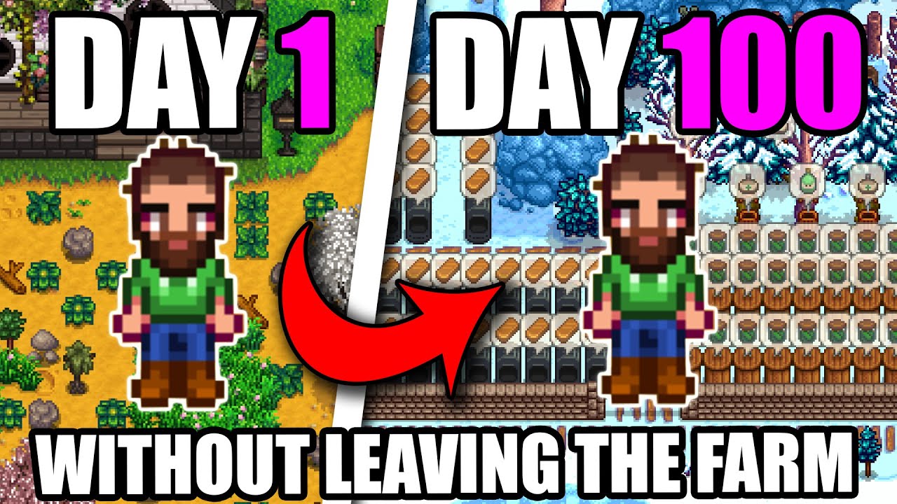 I Played 100 days of Stardew Valley BUT Cannot Leave the Farm