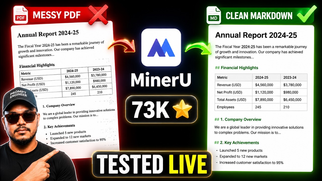 This FREE Tool Turns ANY PDF into Perfect Markdown (MinerU Live Test)