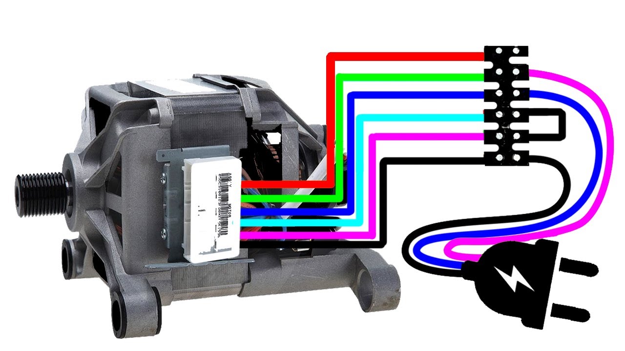Cómo conectar un motor de LAVADORA de 6 cables con escobillas!