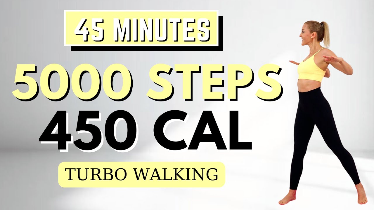 🔥5000 STEPS TURBO WALKING🔥AB FOCUSED Walking Workout for Weight Loss🔥Knee Friendly | No Repeats🔥