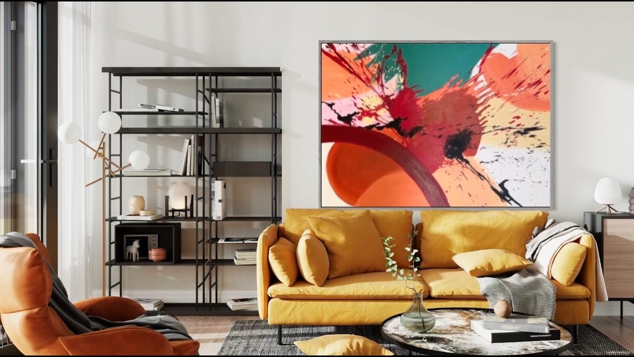 Contemporary Abstract Painting on a Very Large Canvas #abstractpainting #abstractart