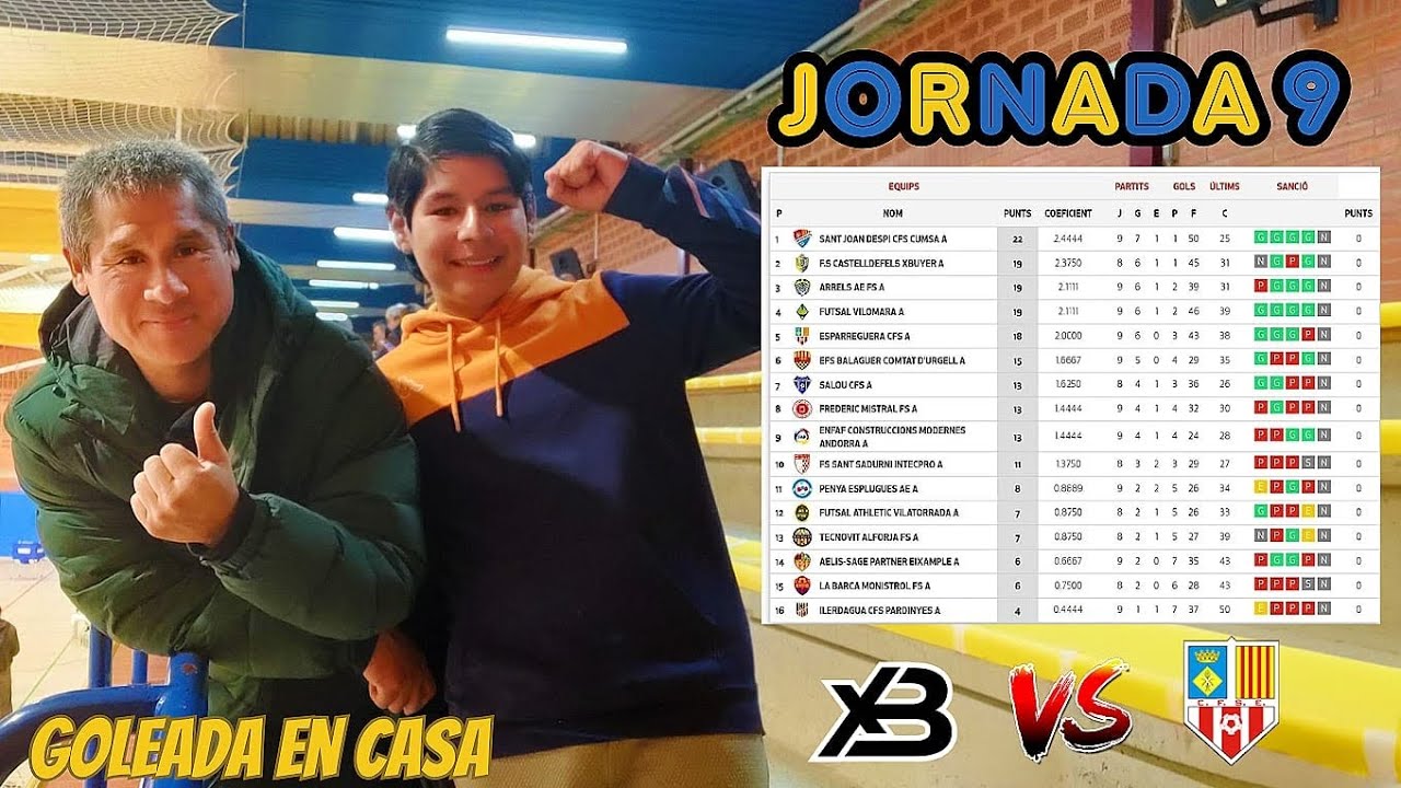 Jornada 9 en casa frente al Esparreguera (Goleada)