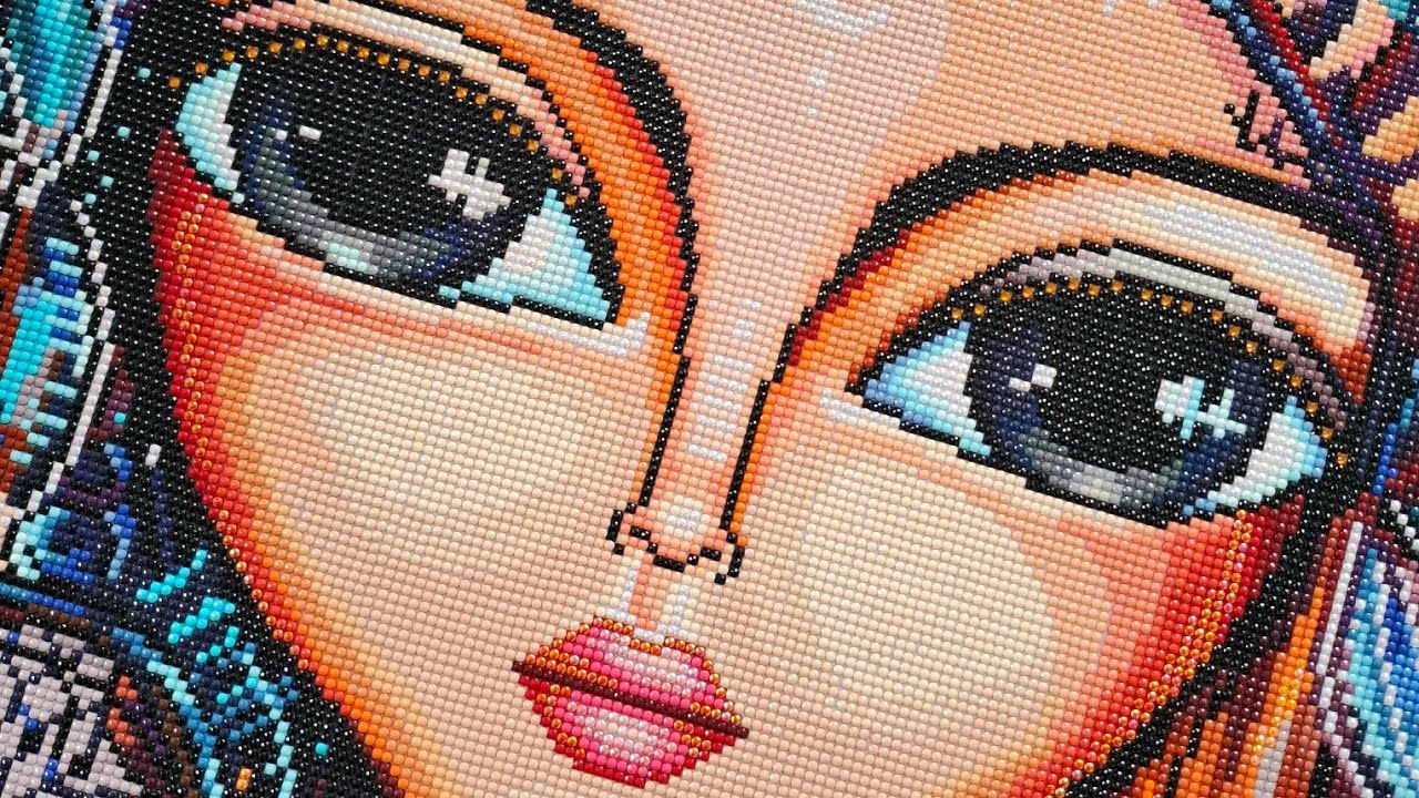 Complete a Diamond Painting with me - ASMR Diamond Painting - No Talking - Real Speed