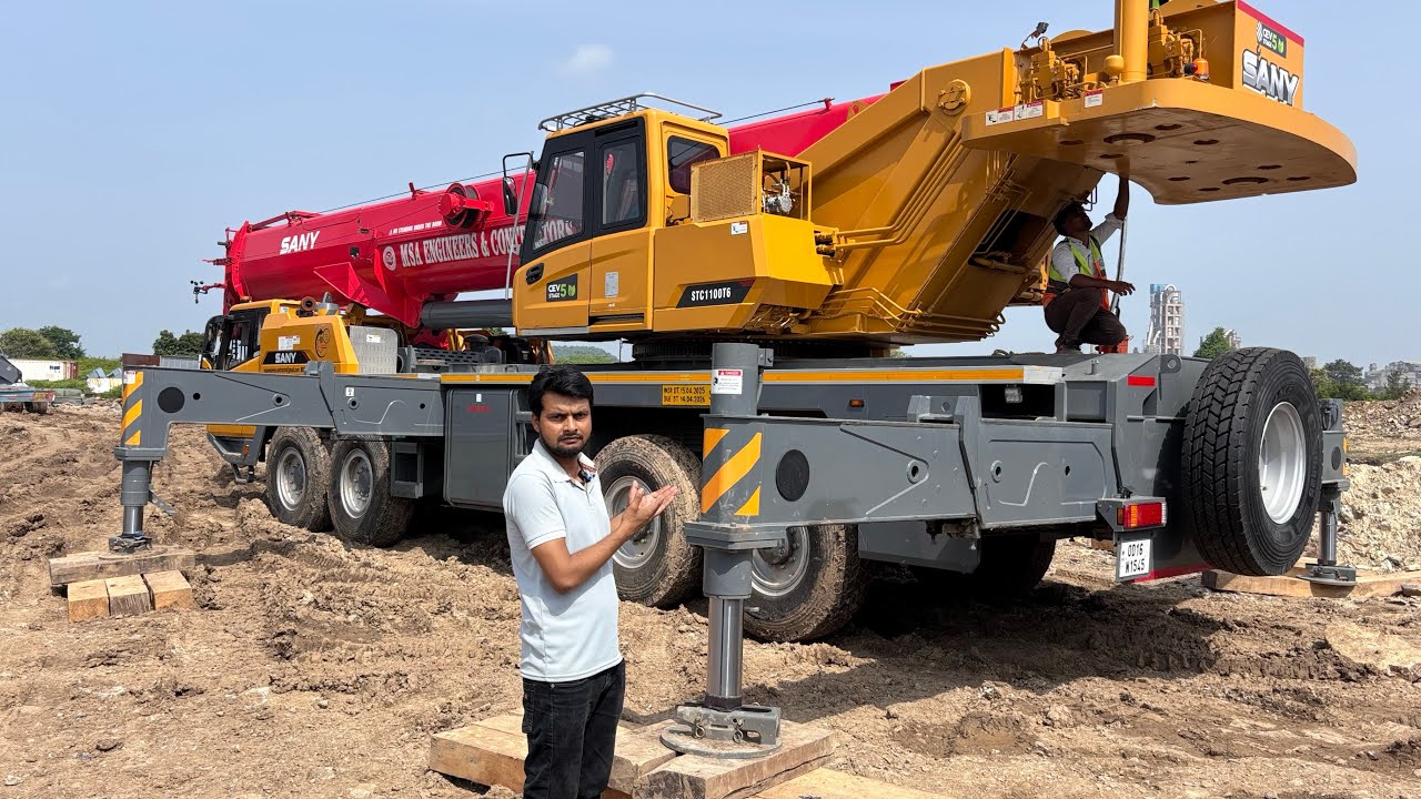 Sany 110 Ton Mobile Crane ✅ || STC1100T सीखें असान तरीका || Santosh Pal Vlog #Automobile #crane 