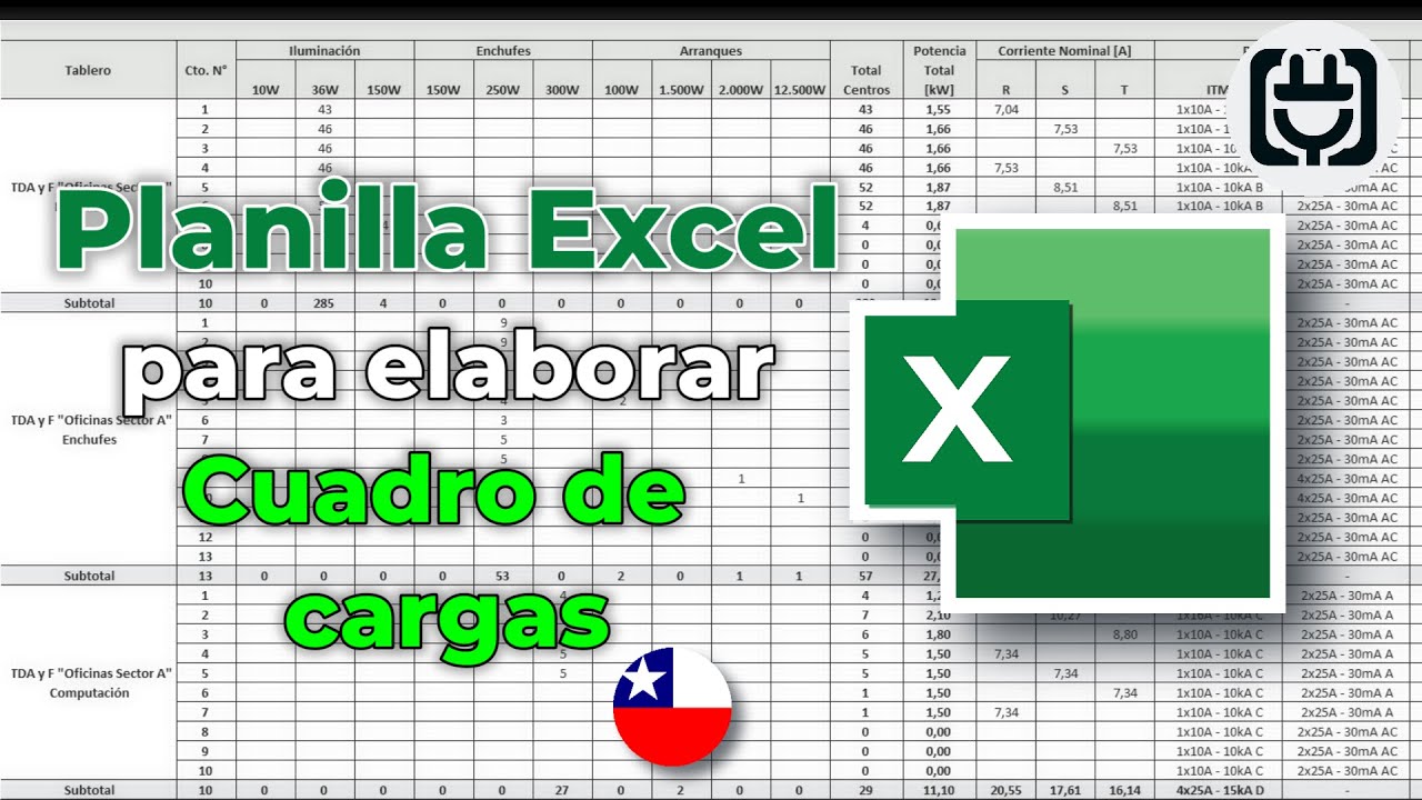 Cuadro de cargas - Planilla Excel