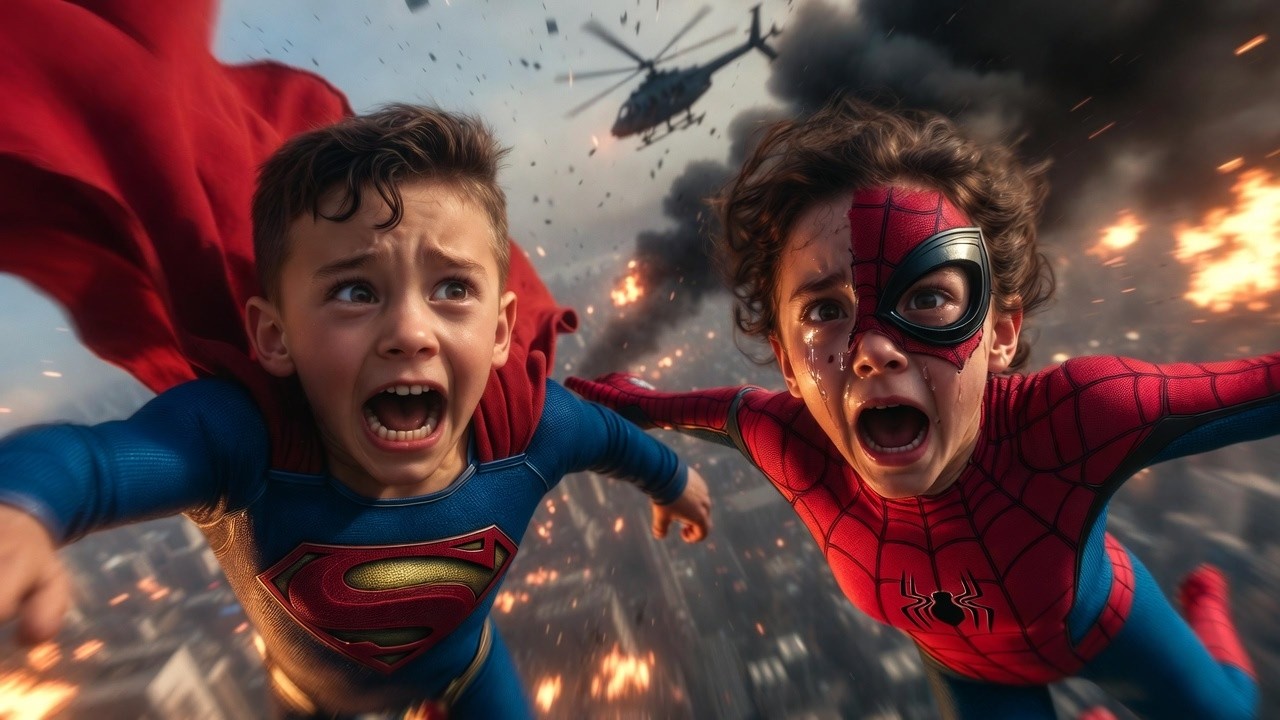Superman’s Son Saves Spider-Man’s Daughter in Midair