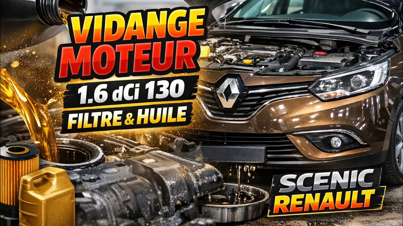vidange moteur 1.6dci 130 filtre et huile Scenic Renault oil change