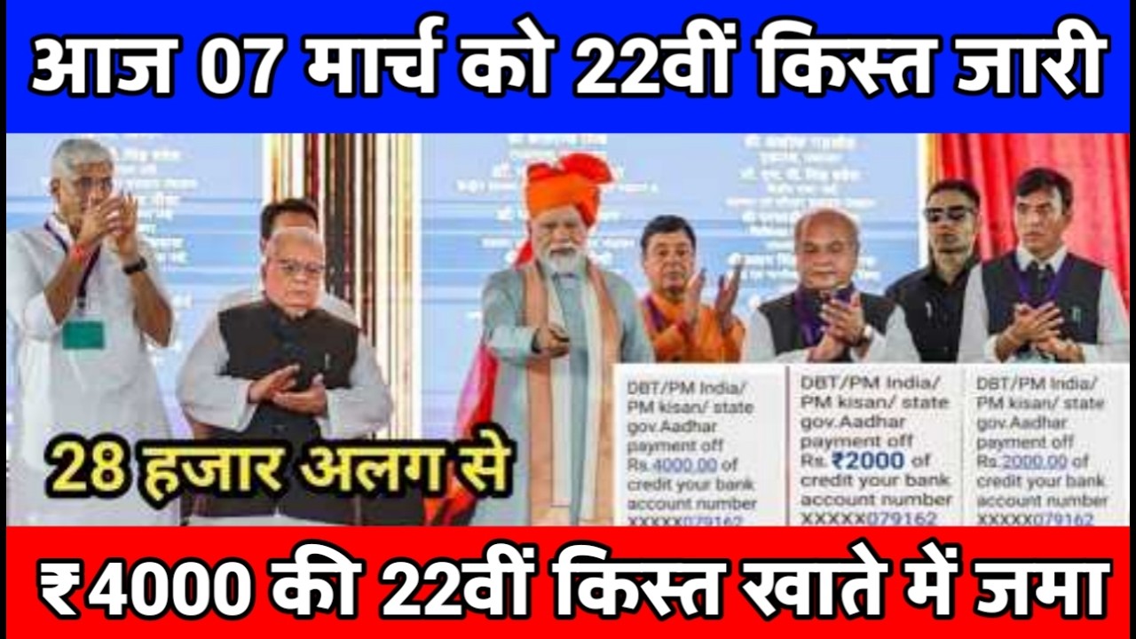 प्रधानमंत्री किसान सम्मान निधि योजना 4000₹ की किस्त | pmkisan Samman Nidhi Yojana 22th kist