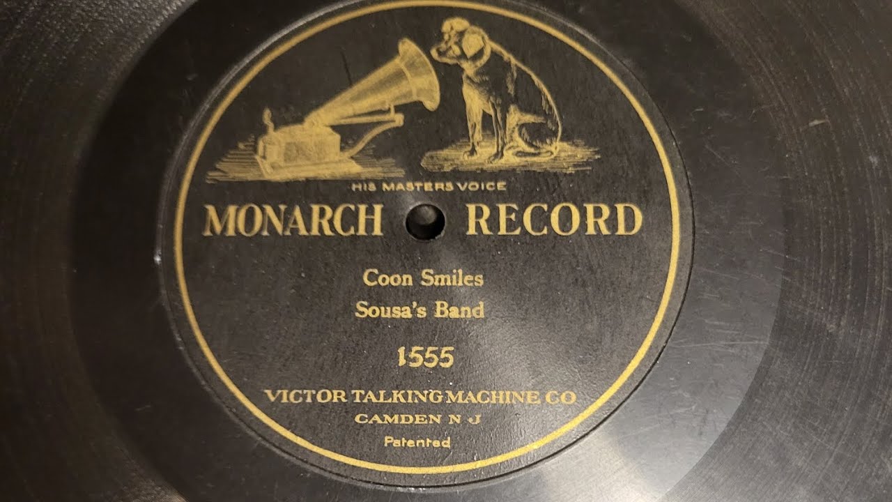 1902.  Sousa's Band.Doing what sounds like a Cakewalk called Coon Smiles. A well played record.