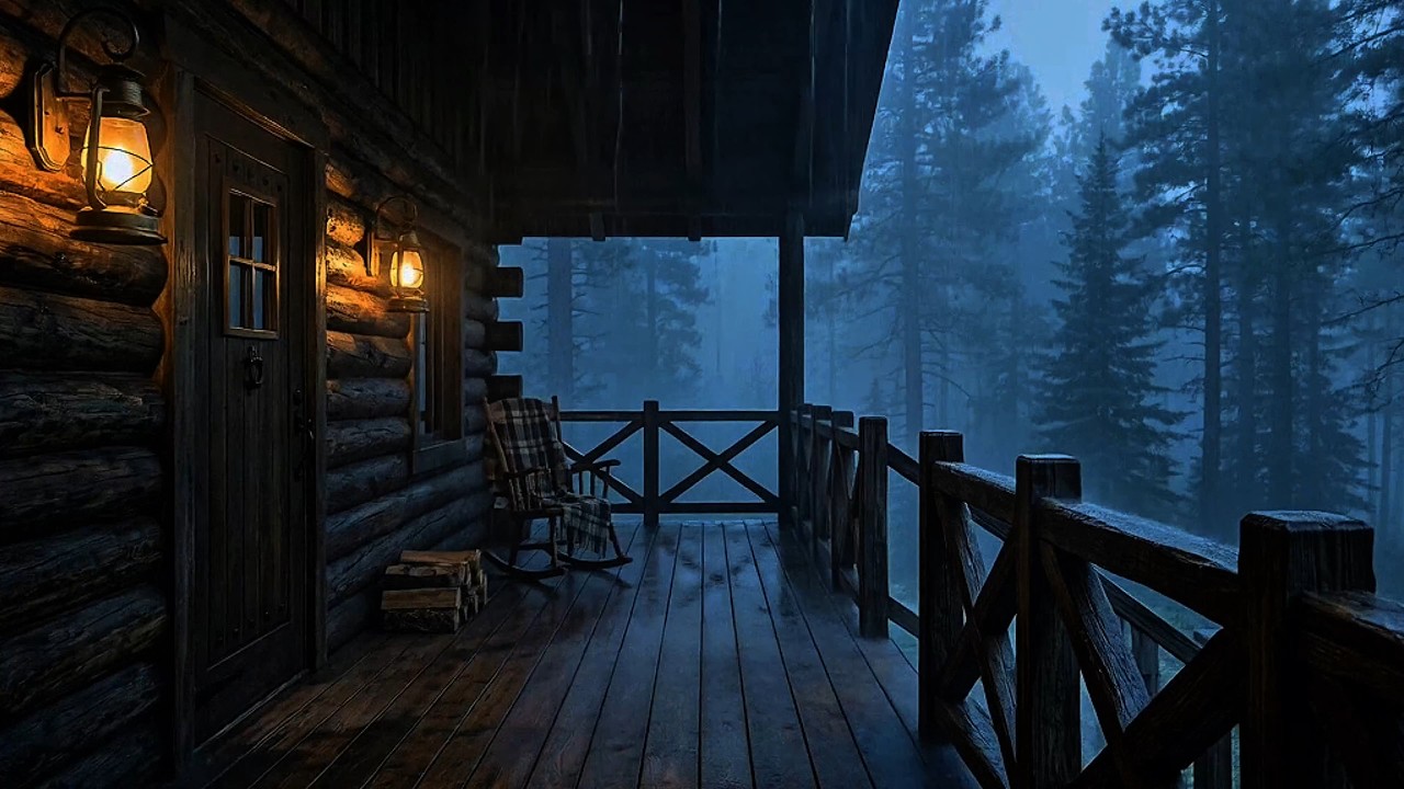 🔴 LIVE Thunderstorm in the Dark Forest Cabin ⛈️ | Rain & Thunder Sleep Ambience