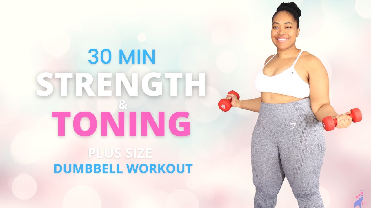 PLUS SIZE Full Body 30 Minute Dumbbell Workout for Toning & Strength Training, ALL STANDING