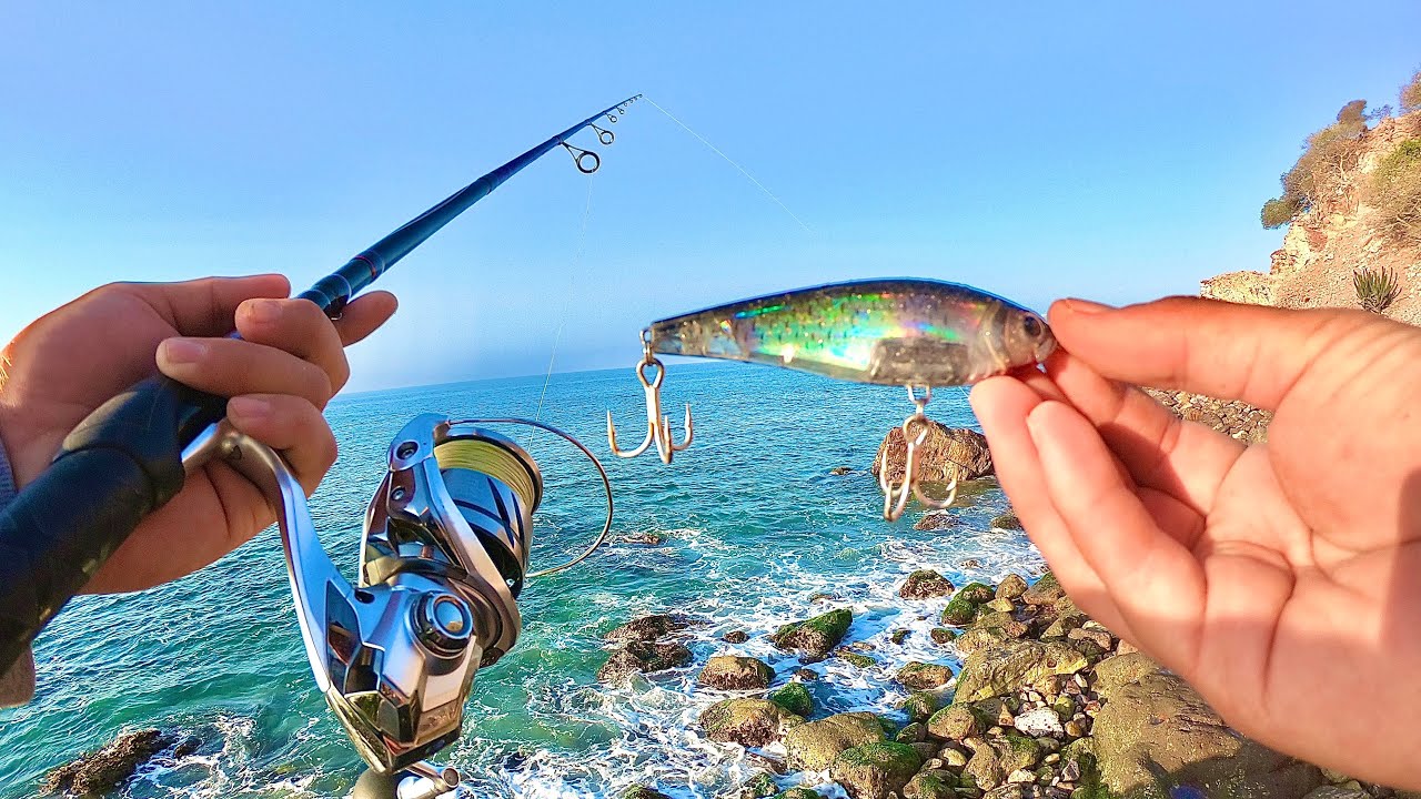 PESCA de PARGOS con TWITCHBAIT // el mejor señuelo para pescar de orilla