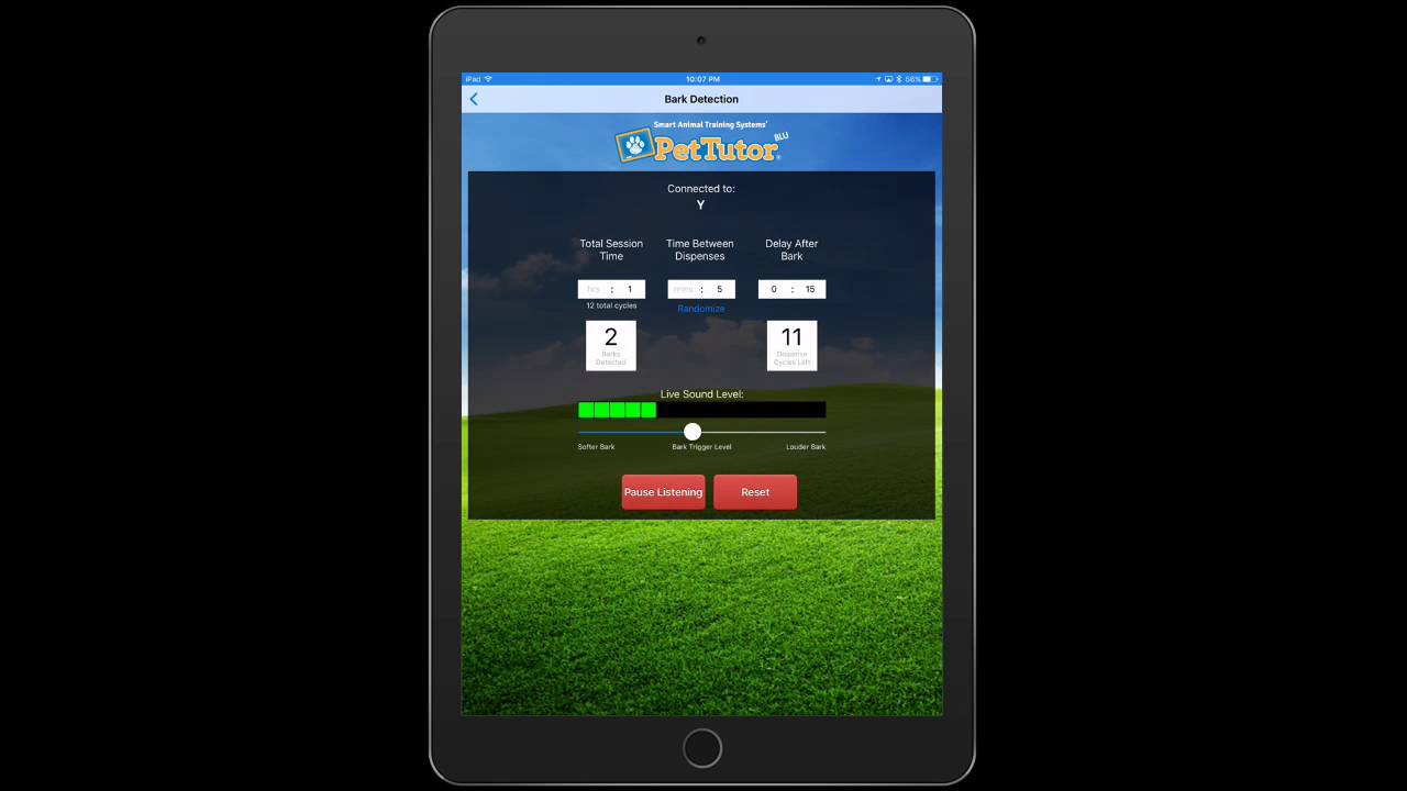 Bark detection by Pet Tutor tutorial