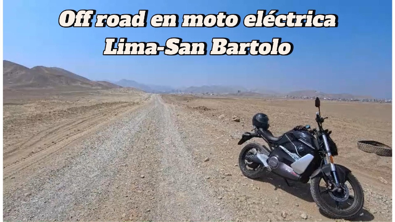 MOTO ELECTRICA HACIENDO OFF ROAD. LIMA SAN BARTOLO