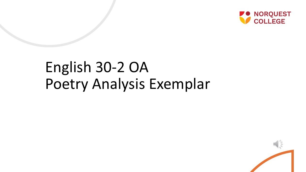 Образец анализа поэзии по курсу ELA 30-2 OA