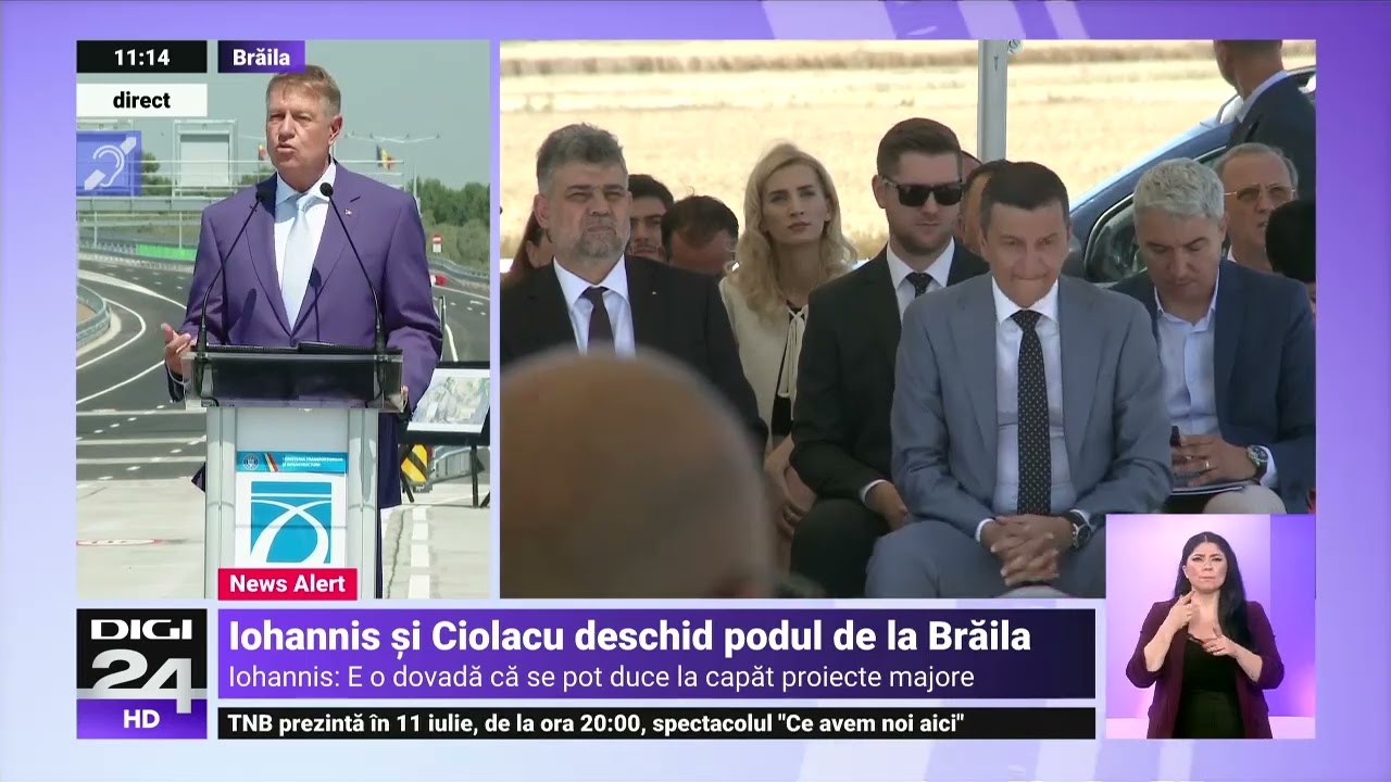 Iohannis, la podul de la Brăila: Infrastructura de transport trebui să fie prioritatea zero