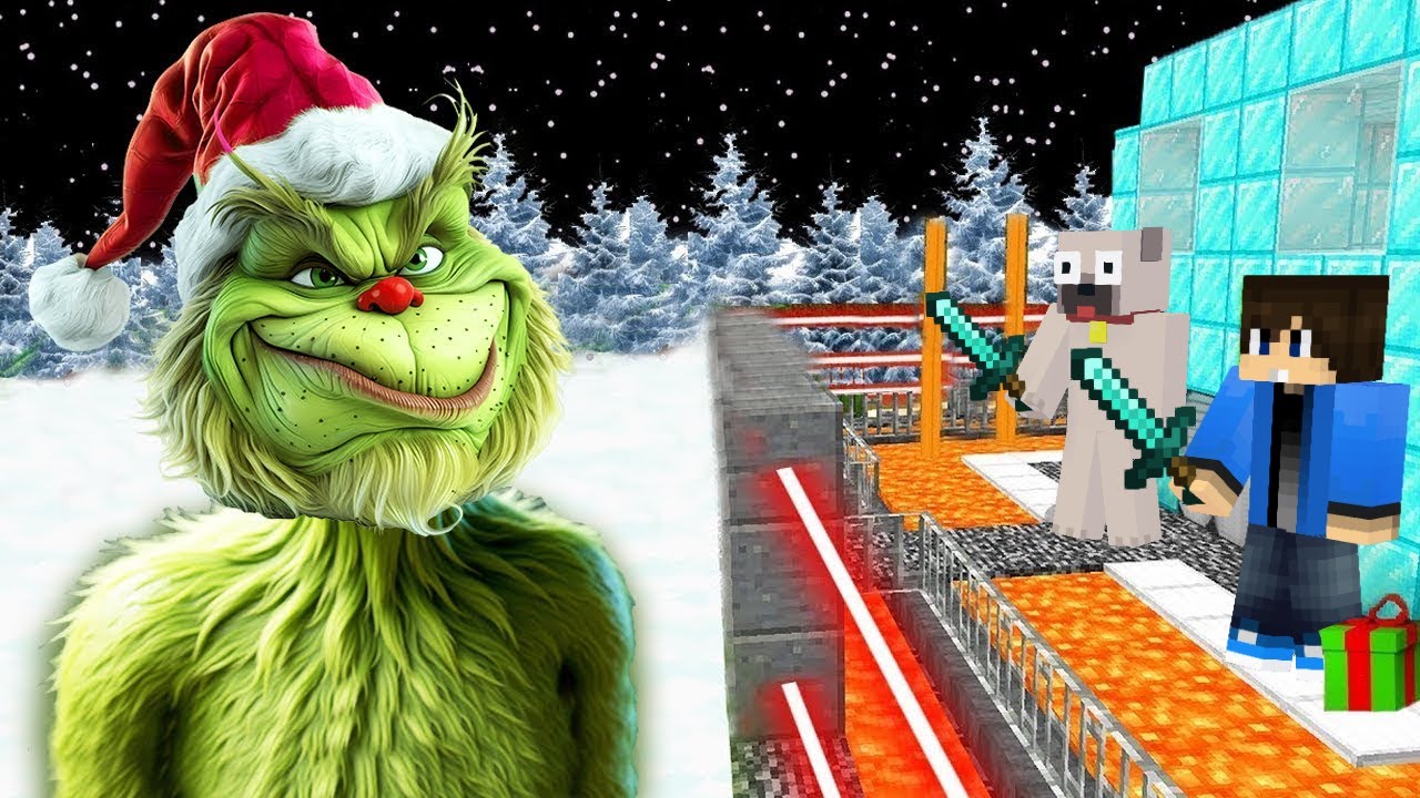GRINCH vs VÉDETT GYÉMÁNT HÁZ A MINECRAFTBAN!