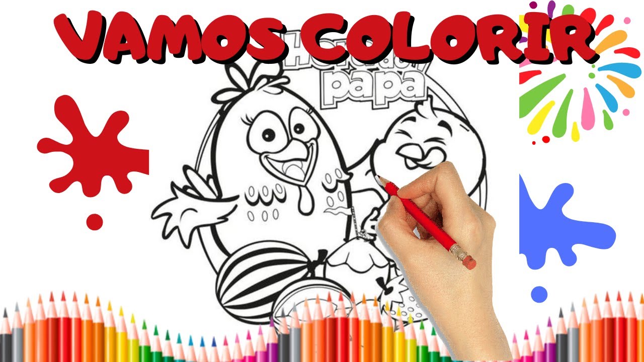 ✍🏻Vamos Desenhar e Colorir a Galinha Pintadinha (Frutas) | Vamos Colorir e Pintar | Desenhando
