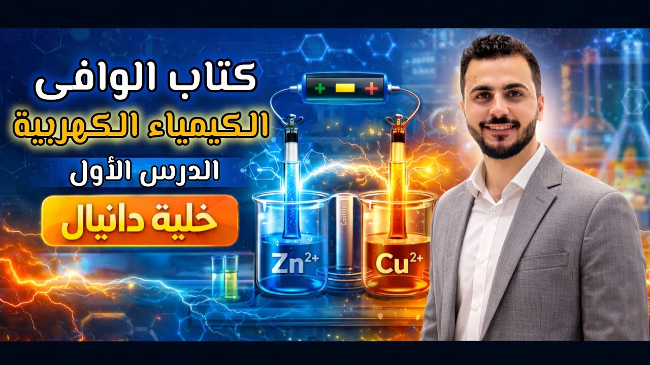 كيمياء ثالثة ثانوى | الكيمياء الكهربية | حل الدرس الأول | خلية دانيال | كتاب الوافى 2026 