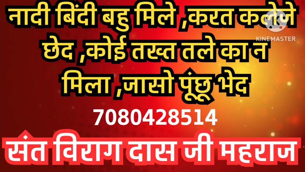 नादी बिंदी बहु मिले करत कलेजे छेद कोई तख्त तले का न मिला जासो पूंछू भेद,दिव्य सत्संग जरूर सुने 
