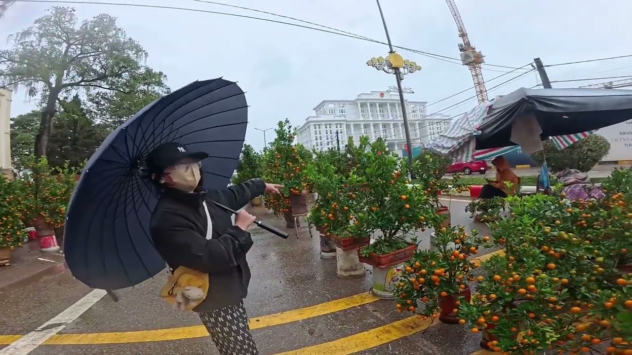 chợ tết váng người mua hàng đào