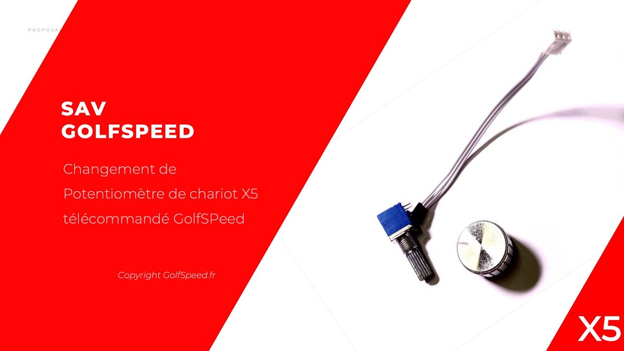 SAV - GolfSpeed.fr : Tutoriel vidéo de changement  potentiomètre de chariot de golf X5 télécommandé