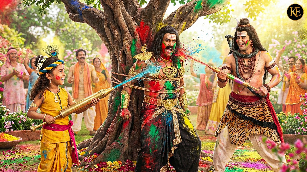 गोकुल में बाल कान्हा और महादेव ने कंस के साथ खेली होली || यशोमती मईया के नंदलाला || Krishan leela