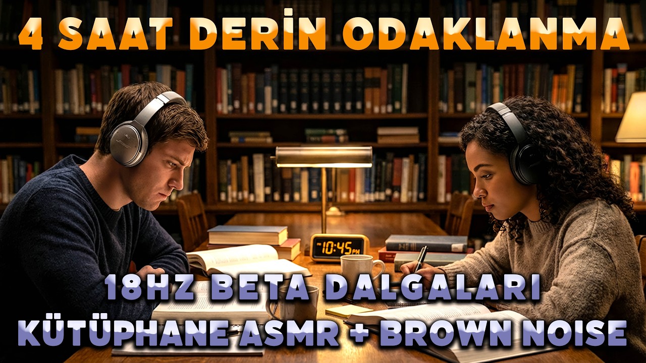 Zihni Şaşırtan Odaklanma: 18Hz Beta Binaural Beats & Kütüphane Ambiyansı (4 Saat)