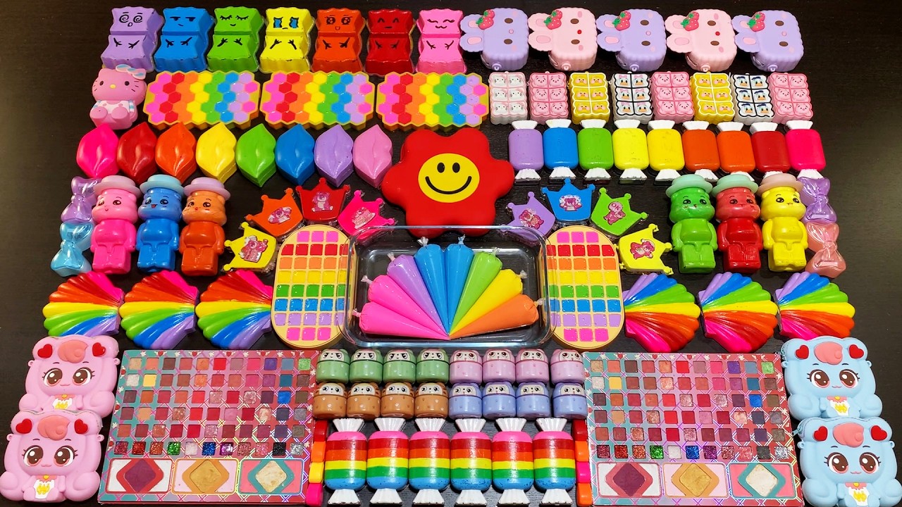 RELAXING WITH CLAY PIPING BAGS VS GLITTER VS MAKEUP ! Mixing Random Things Into Slime #6998
