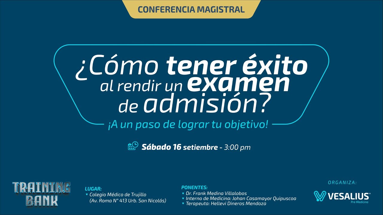 ✌️𝐂𝐎𝐍𝐅𝐄𝐑𝐄𝐍𝐂𝐈𝐀 𝐌𝐀𝐆𝐈𝐒𝐓𝐑𝐀𝐋: 🏅¿𝐂𝐨́𝐦𝐨 𝐭𝐞𝐧𝐞𝐫 𝐞́𝐱𝐢𝐭𝐨 𝐚𝐥 𝐫𝐞𝐧𝐝𝐢𝐫 𝐮𝐧 𝐞𝐱𝐚𝐦𝐞𝐧 𝐝𝐞 𝐚𝐝𝐦𝐢𝐬𝐢𝐨́𝐧❓📚