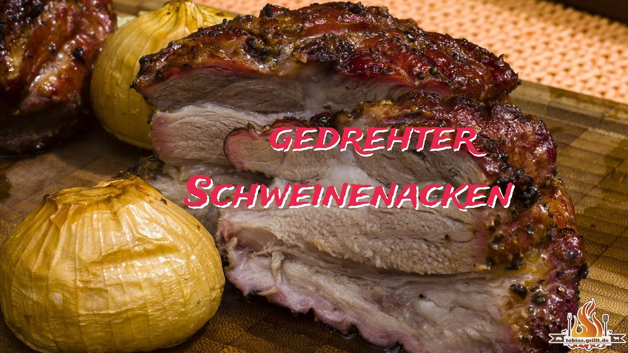 Gedrehter Schweinebraten vom Weber Holzkohle Kugelgrill