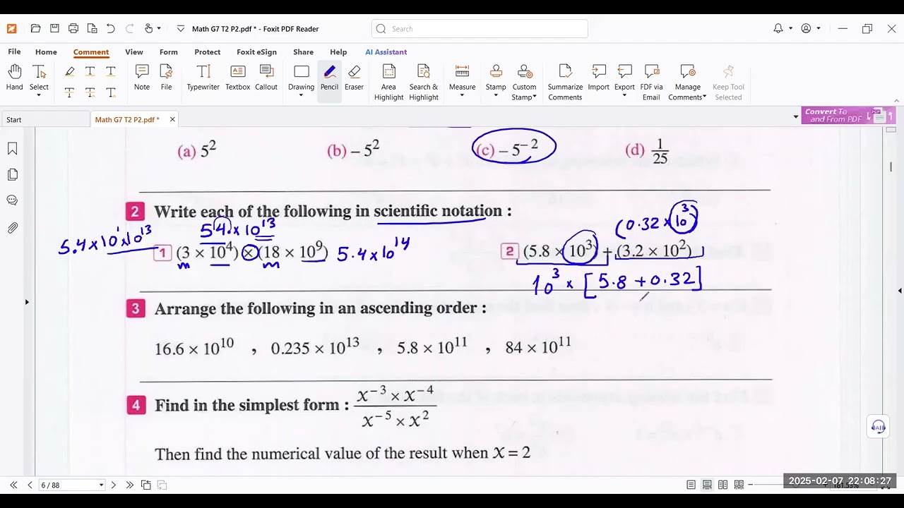 Prep 1 - Math حل شيت 1 - 2 - 3 من المعاصر