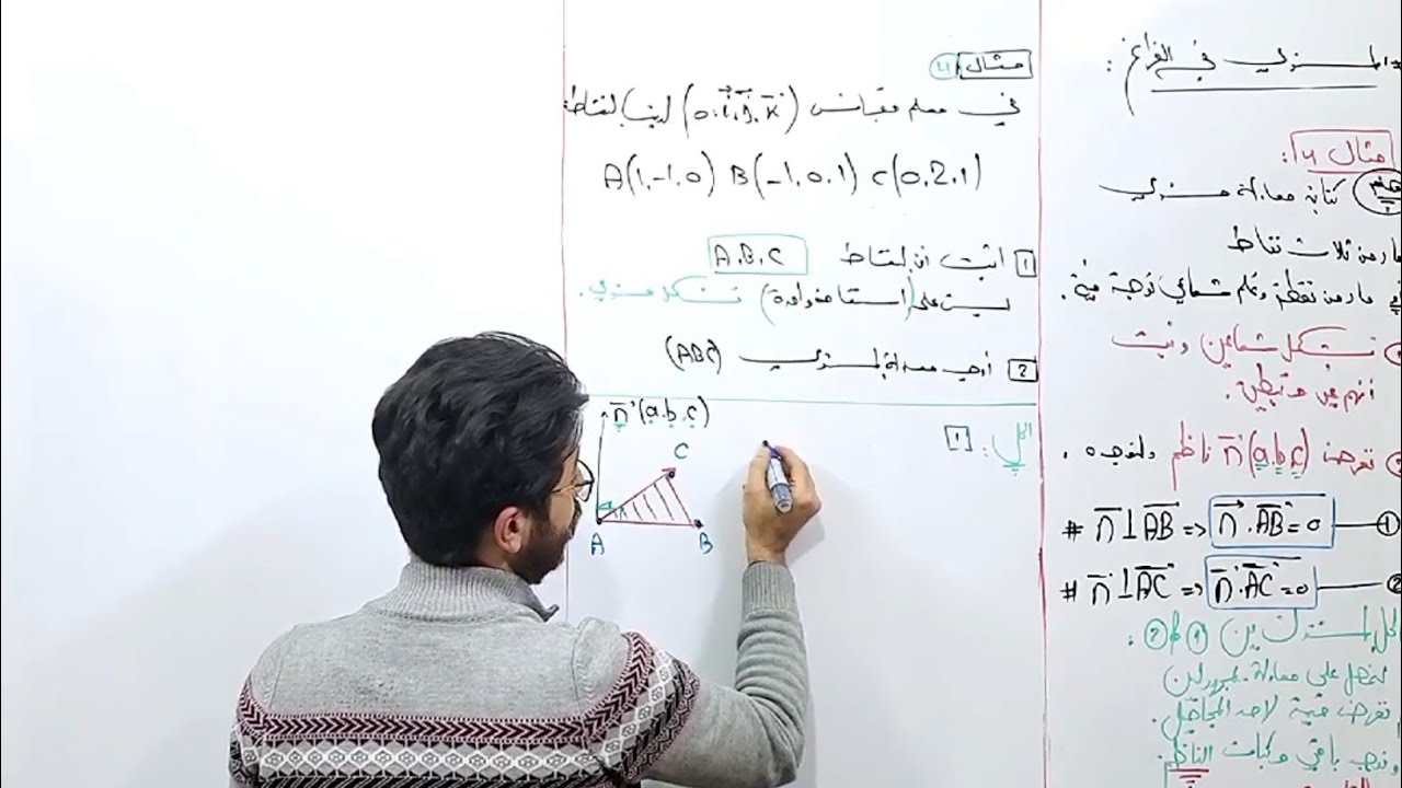 حالات كتابة معادلات المستوي_جلسه اولى من مكثفة الأشعة