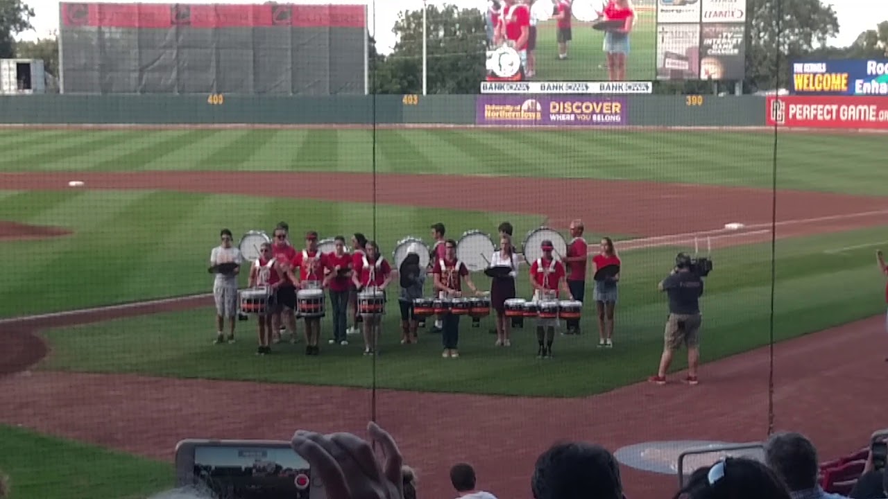 Marion (iowa) High School Drumline at the Kernels game on Tournament of Drums Night