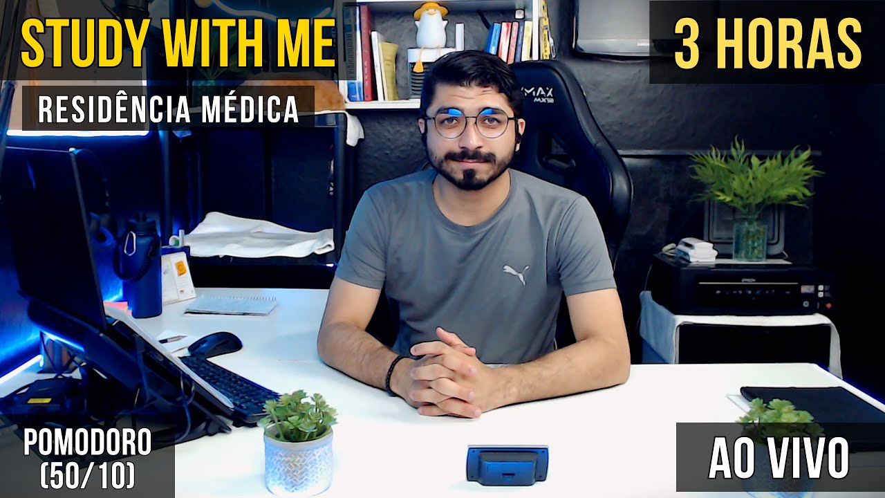 3H - STUDY WITH ME LIVE 🔴 Pomodoro 50/10 | #13 Residência  Médica | 🎧 Foco Absoluto [PT/EN]