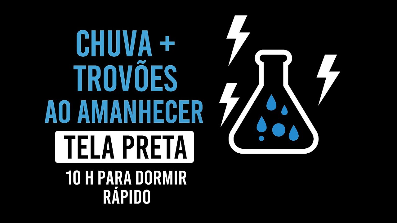 Chuva e Trovões ao Amanhecer, Tempestade Gravada ao Vivo, Tela Preta 10 Horas | Laboratório Noturno