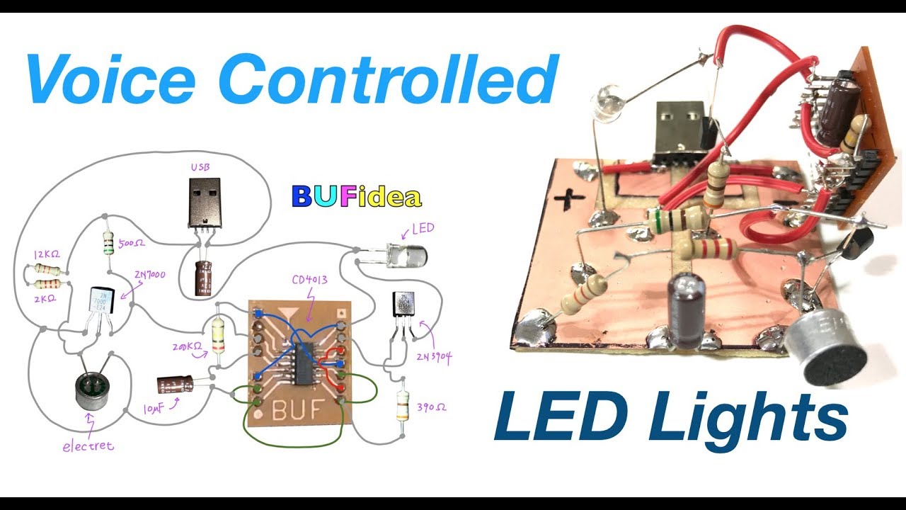 『 DIY1 』聲控開關的LED燈 ｜How To Make a Voice-Controlled ON/OFF LED Lights