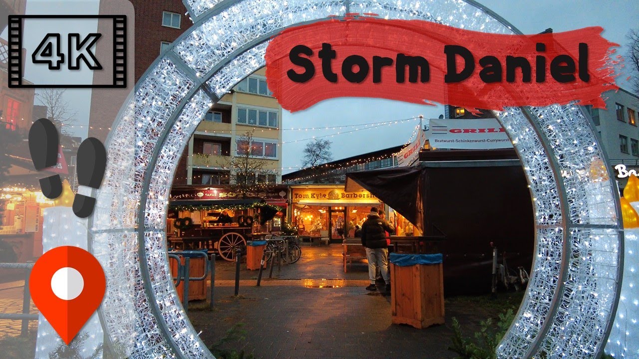 【4K60】Christmas Market and 80 km/h Winds | Kiel 🇩🇪