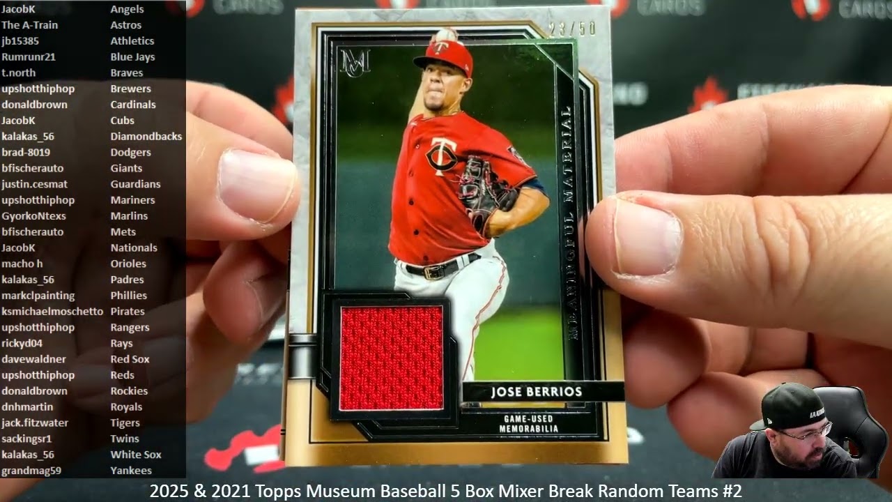 14.03.2026 Набор из 5 коробок бейсбольных карточек Topps Museum Baseball 2025 и 2021 годов. Случа...