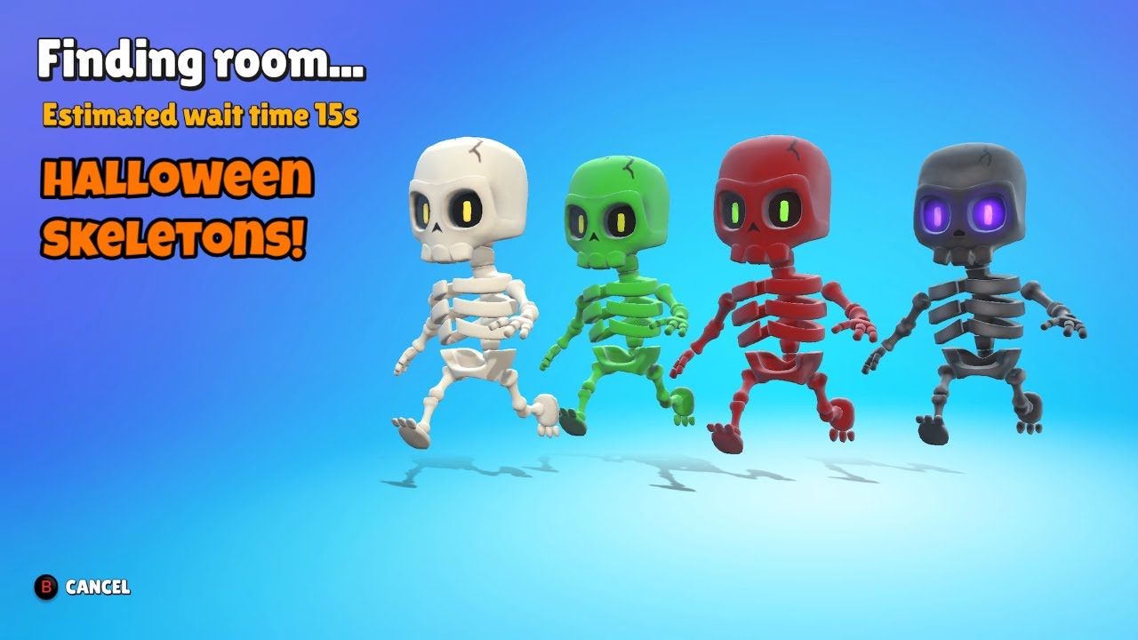 Stumble Guys Halloween Skeletons 4-Player Split Screen Co-Op Xbox Series S Gameplay!
