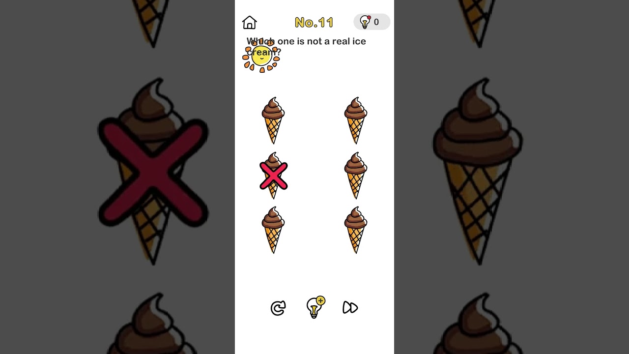 Brain out level 11 -  which one is not real ice cream