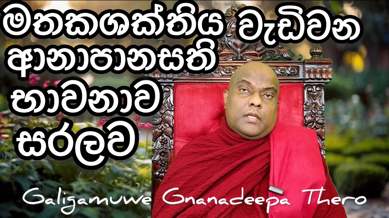 මතකශක්තිය | සිහිය | නුවන දියුණුවන | ආනාපානසති භාවනාව මුල සිට සරලව | Galigamuwe Gnanadeepa Thero