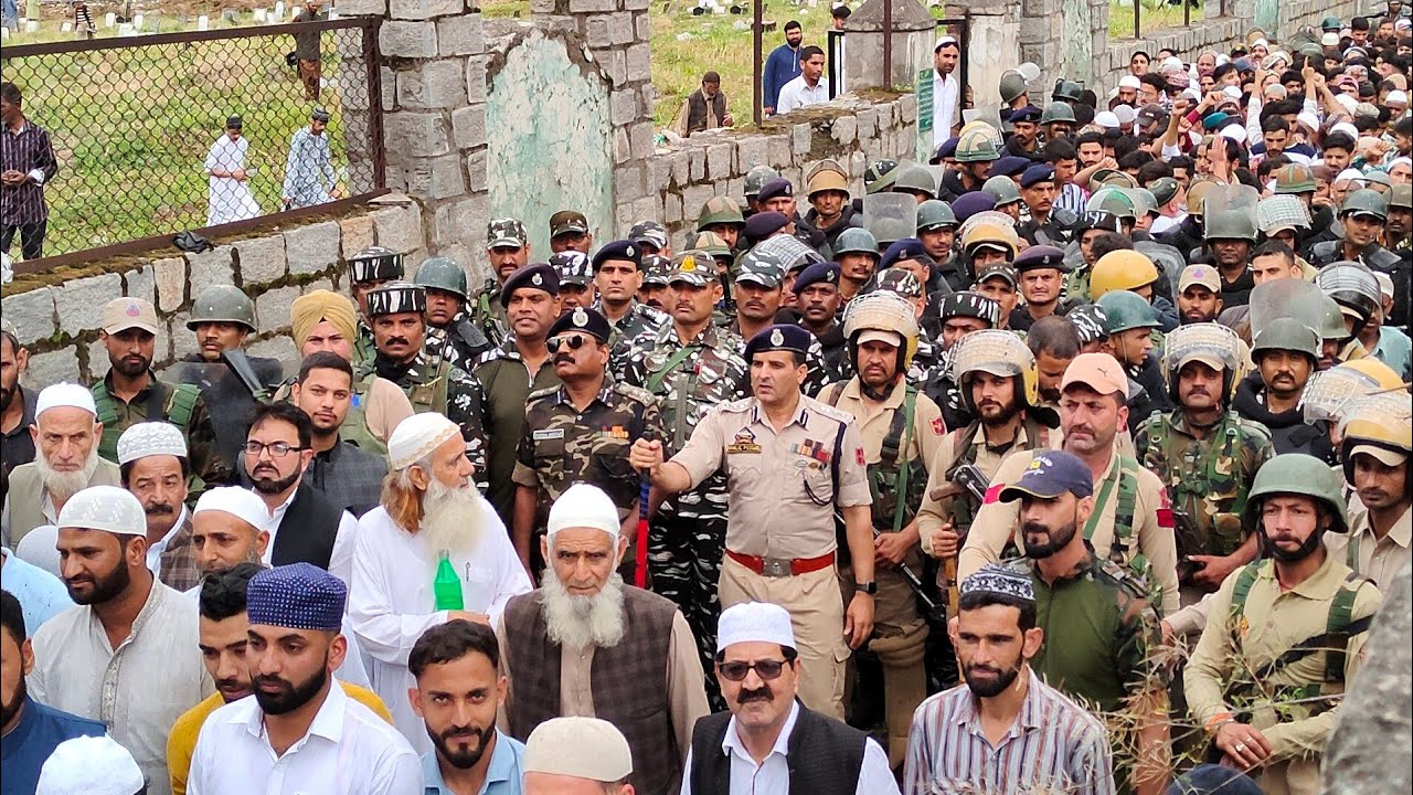 Eid procession held at Kishtwar. The surrounding atmosphere vibrates with religious slogans