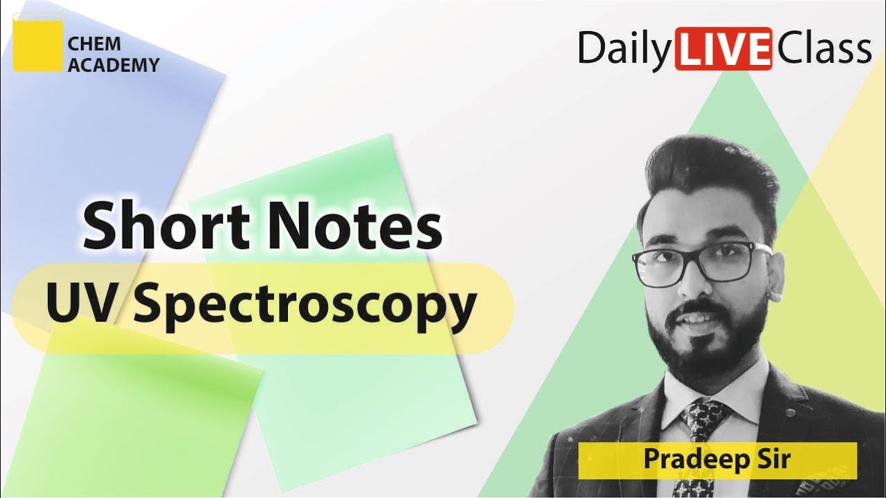 UV Spectroscopy | Short Notes | CSIR NET | GATE | IIT JAM | DU | BHU | Chem Academy
